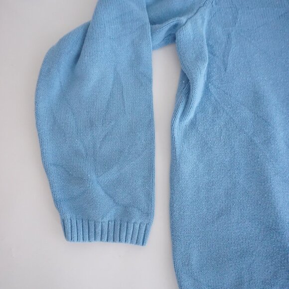 Vintage C&B Blue Teddy Bear Knit Sweater Star Appliqué Americana Cabincore XL - Picture 8 of 9